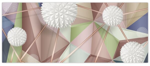 Slika - 3D abstrakcija v pastelnih barvah (120x50 cm)