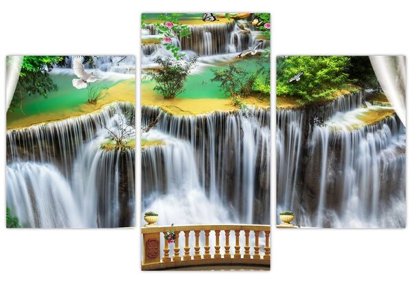 Slika - Pogled na čarobne slapove (90x60 cm)