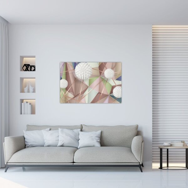 Slika - 3D abstrakcija v pastelnih barvah (90x60 cm)
