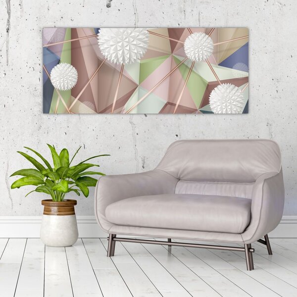 Slika - 3D abstrakcija v pastelnih barvah (120x50 cm)
