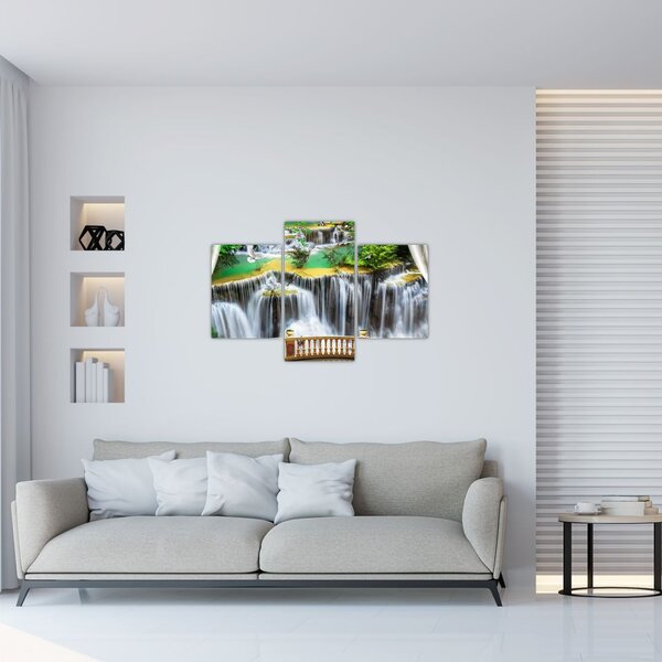 Slika - Pogled na čarobne slapove (90x60 cm)