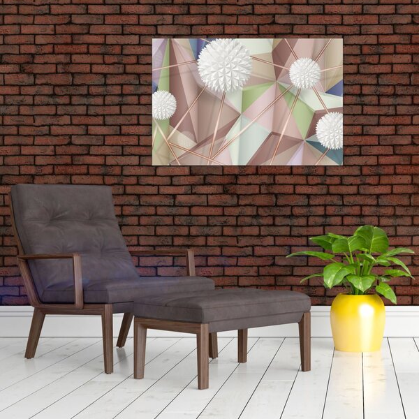 Slika - 3D abstrakcija v pastelnih barvah (90x60 cm)
