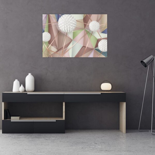 Slika - 3D abstrakcija v pastelnih barvah (90x60 cm)