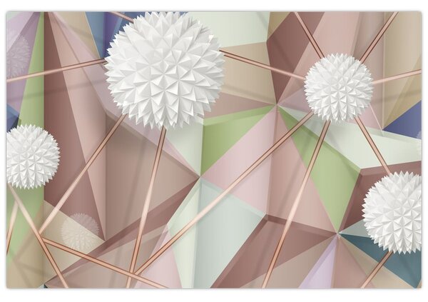 Slika - 3D abstrakcija v pastelnih barvah (90x60 cm)