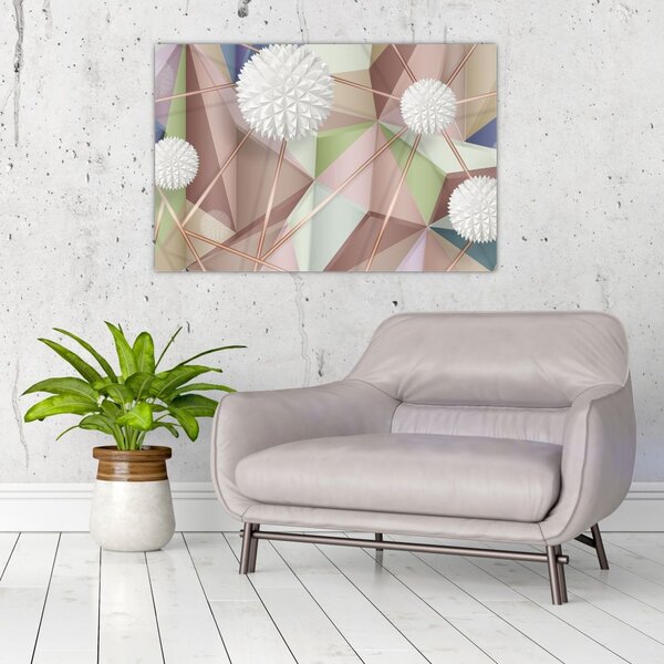 Slika - 3D abstrakcija v pastelnih barvah (90x60 cm)