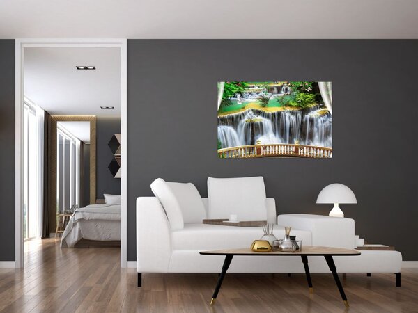 Slika - Pogled na čarobne slapove (90x60 cm)