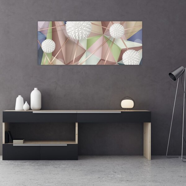 Slika - 3D abstrakcija v pastelnih barvah (120x50 cm)