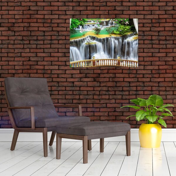 Slika - Pogled na čarobne slapove (70x50 cm)