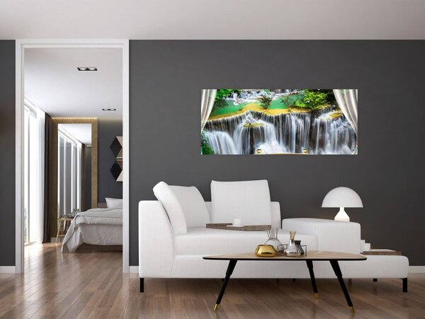 Slika - Pogled na čarobne slapove (120x50 cm)