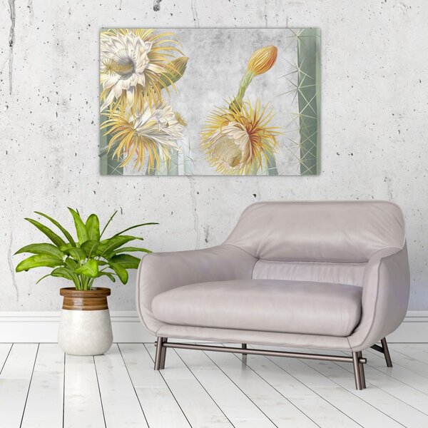 Slika - Cvetoči kaktusi (90x60 cm)
