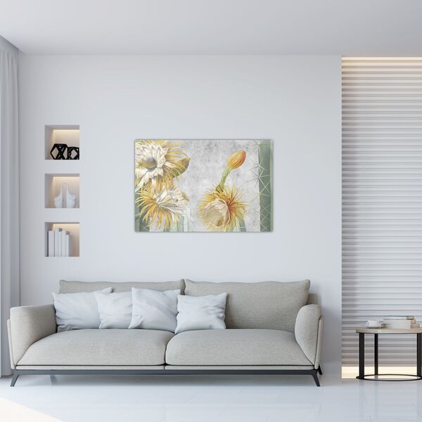 Slika - Cvetoči kaktusi (90x60 cm)