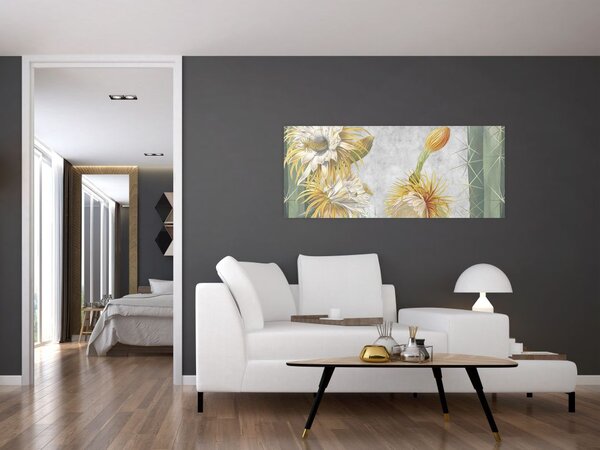 Slika - Cvetoči kaktusi (120x50 cm)