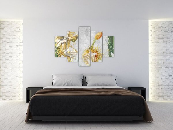 Slika - Cvetoči kaktusi, vintage (150x105 cm)