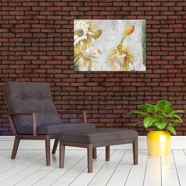 Slika - Cvetoči kaktusi, vintage (70x50 cm)