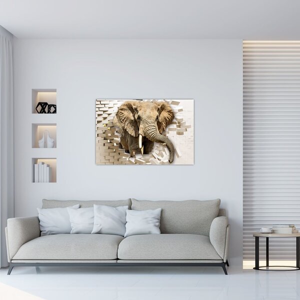 Slika - Slon prebija zid (90x60 cm)