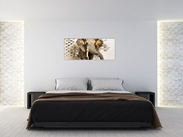 Slika - Slon prebija zid (120x50 cm)