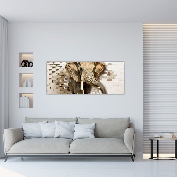 Slika - Slon prebija zid (120x50 cm)