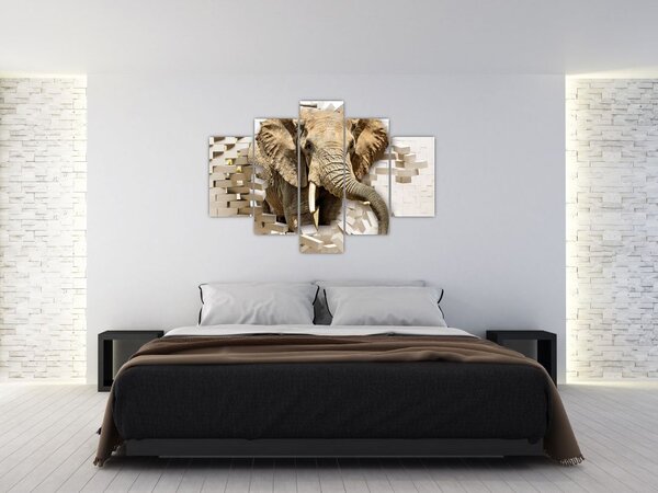 Slika - Slon prebija zid (150x105 cm)