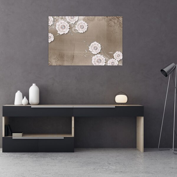 Slika - Draperija z rožami (90x60 cm)