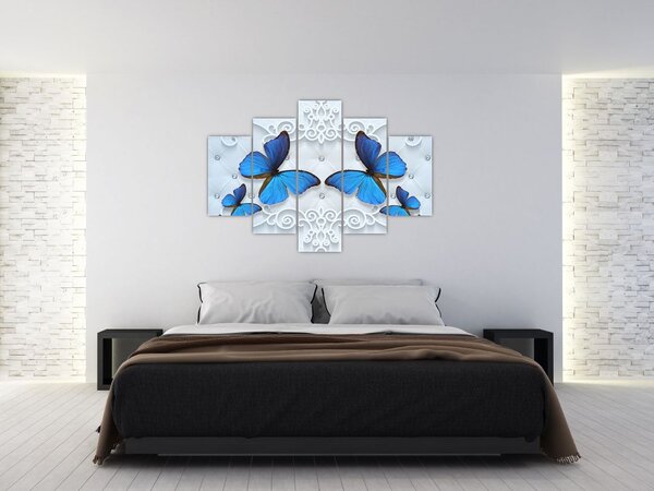 Slika - Modri ​​metulji (150x105 cm)