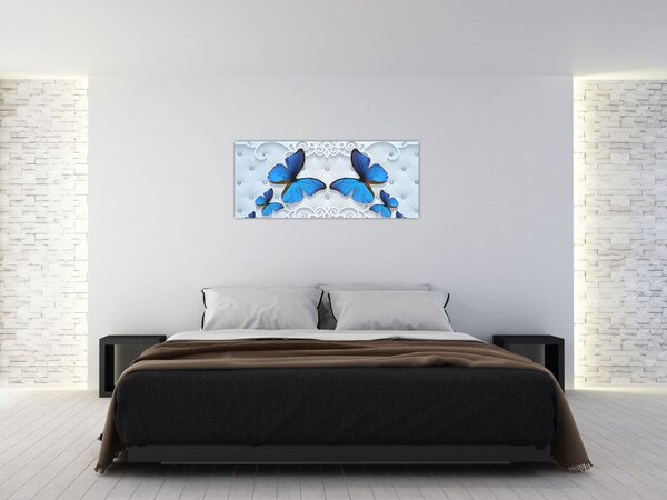 Slika - Modri ​​metulji (120x50 cm)