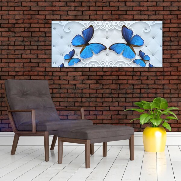 Slika - Modri ​​metulji (120x50 cm)