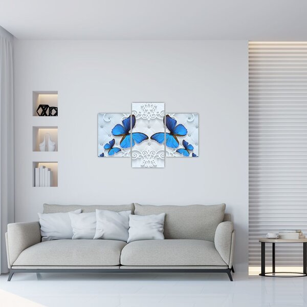 Slika - Modri ​​metulji (90x60 cm)