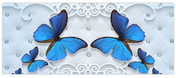 Slika - Modri ​​metulji (120x50 cm)