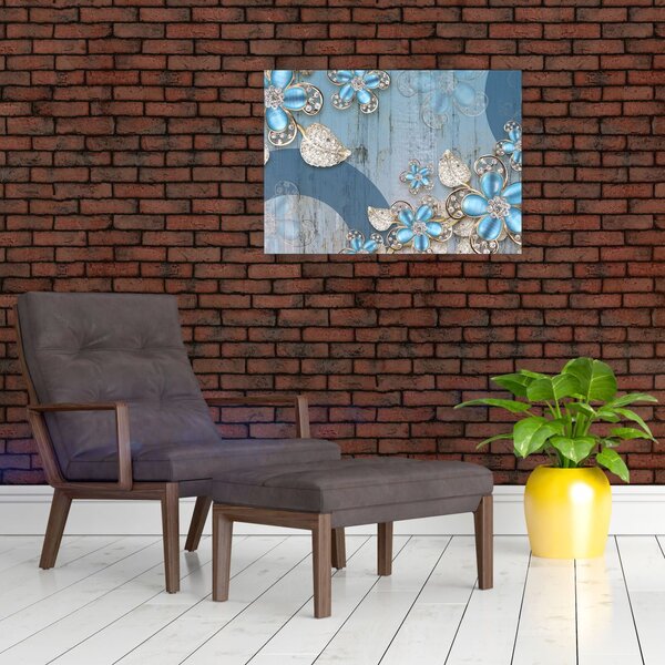 Slika - Modre rože (70x50 cm)