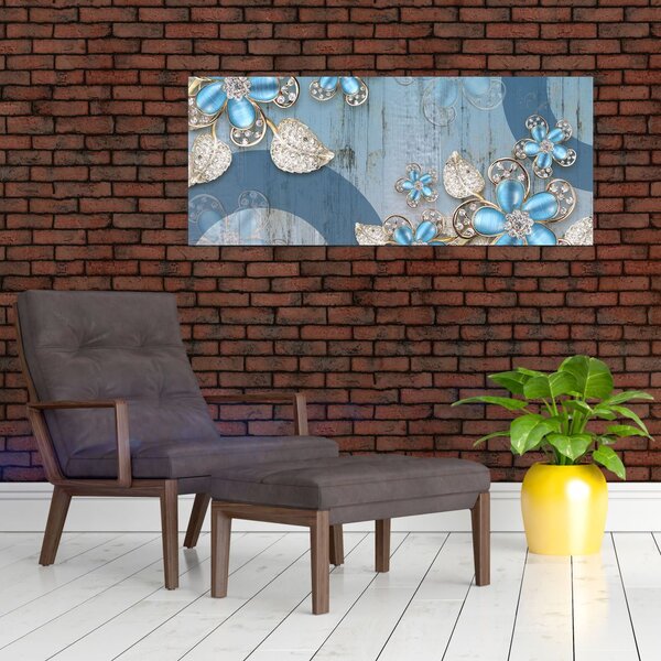 Slika - Modre rože (120x50 cm)