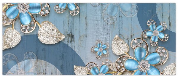 Slika - Modre rože (120x50 cm)