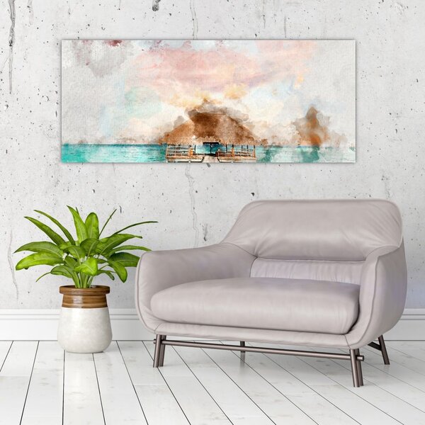 Slika - Maldivi, lesen pomol (120x50 cm)