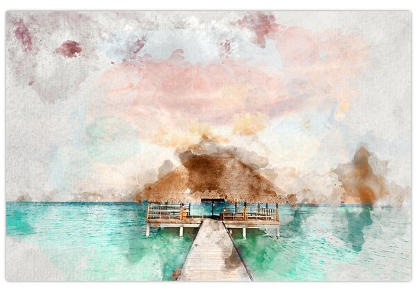Slika - Maldivi, lesen pomol (90x60 cm)