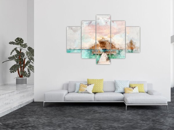 Slika - Maldivi, lesen pomol (150x105 cm)