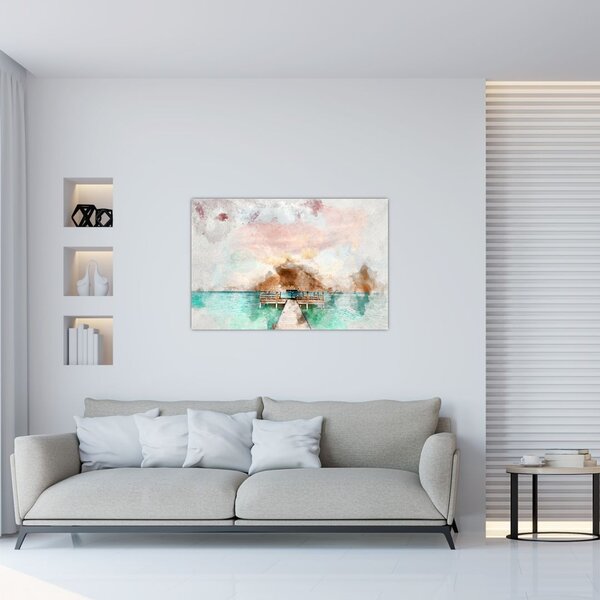 Slika - Maldivi, lesen pomol (90x60 cm)