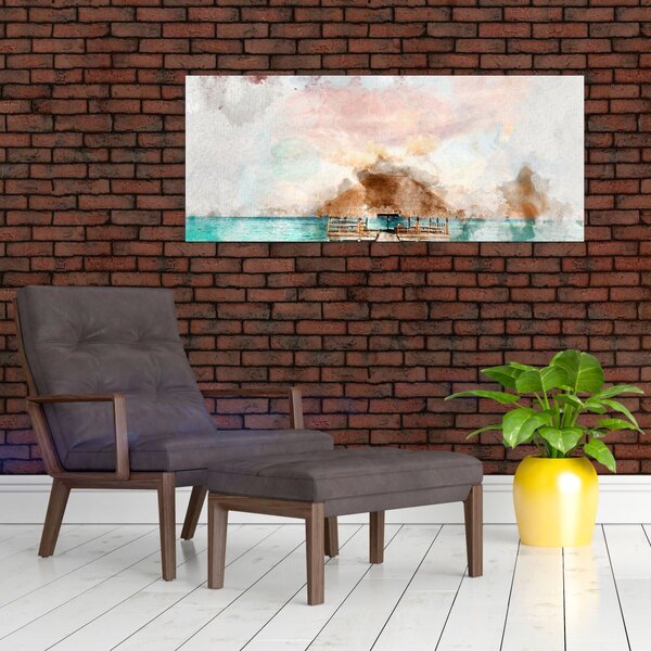 Slika - Maldivi, lesen pomol (120x50 cm)