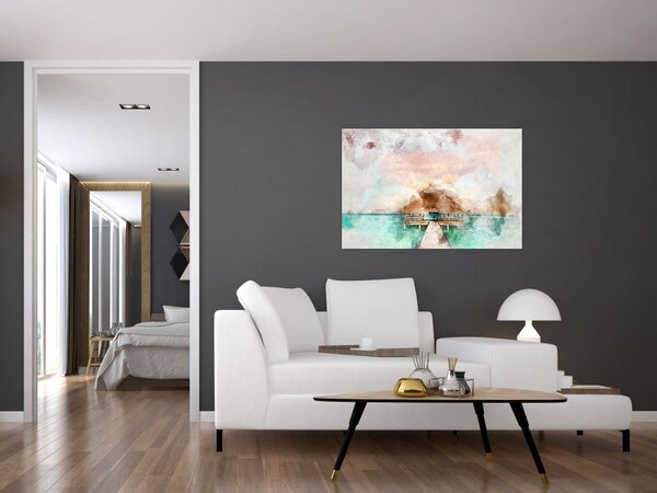 Slika - Maldivi, lesen pomol (90x60 cm)