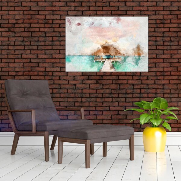 Slika - Maldivi, lesen pomol (90x60 cm)
