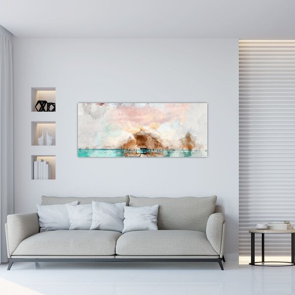 Slika - Maldivi, lesen pomol (120x50 cm)