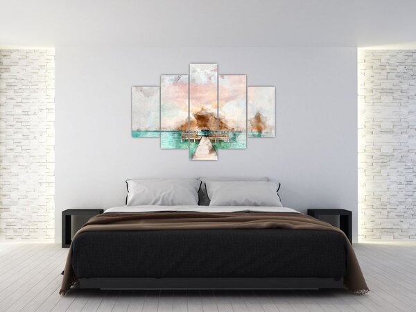 Slika - Maldivi, lesen pomol (150x105 cm)