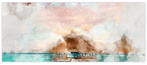Slika - Maldivi, lesen pomol (120x50 cm)