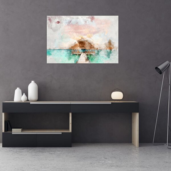 Slika - Maldivi, lesen pomol (90x60 cm)