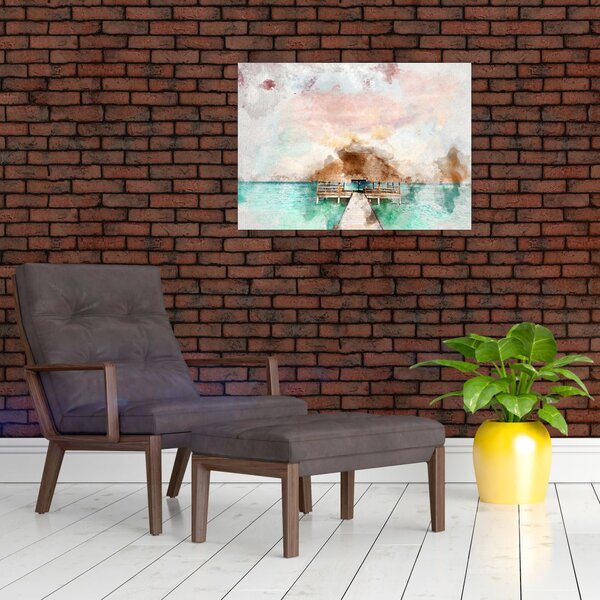 Slika - Maldivi, lesen pomol (70x50 cm)