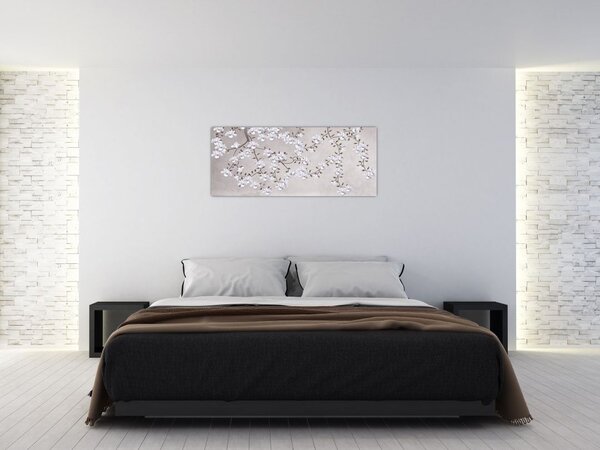 Slika - Rože v sivi pokrajini (120x50 cm)