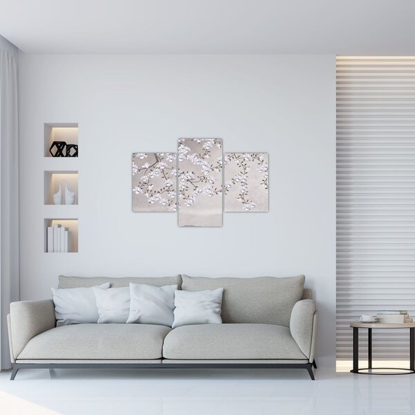 Slika - Rože v sivi pokrajini (90x60 cm)