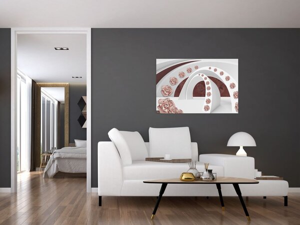 Slika - 3D loki z rožami (90x60 cm)