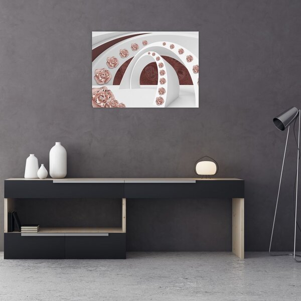 Slika - 3D loki z rožami (70x50 cm)