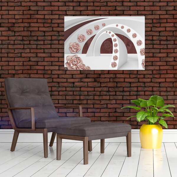 Slika - 3D loki z rožami (90x60 cm)