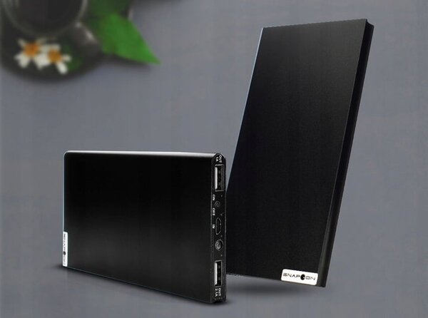 USB 2x PowerBank 20000Mah + LED svjetiljka tanka crna