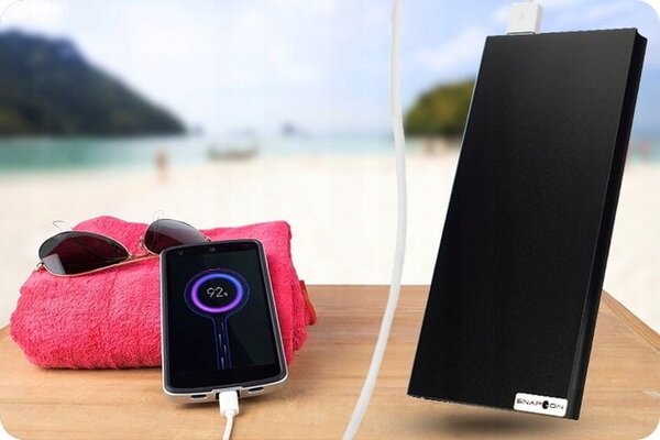 USB 2x PowerBank 20000Mah + LED svjetiljka tanka crna